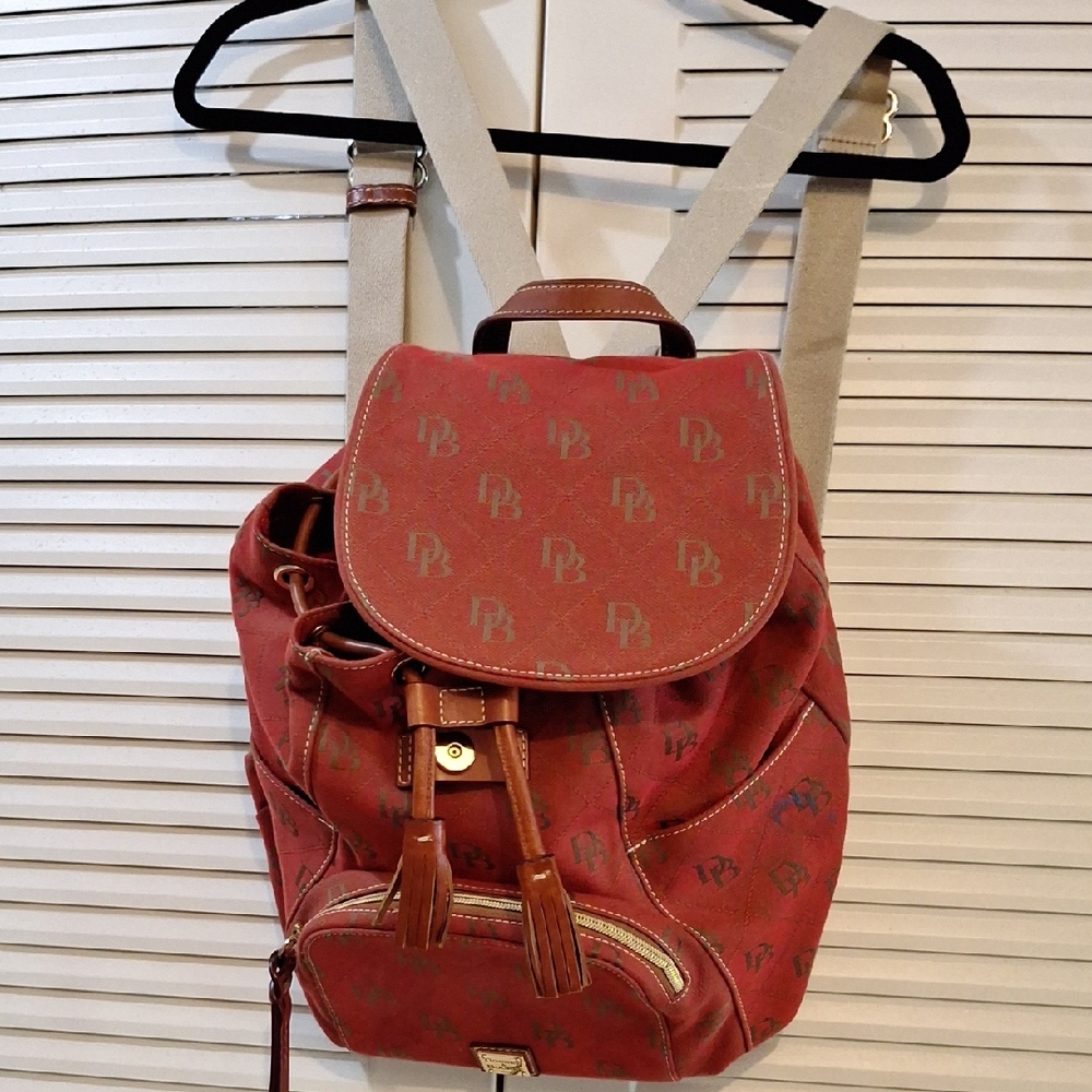 Dooney & Bourke Red Monogram Backpack Bag